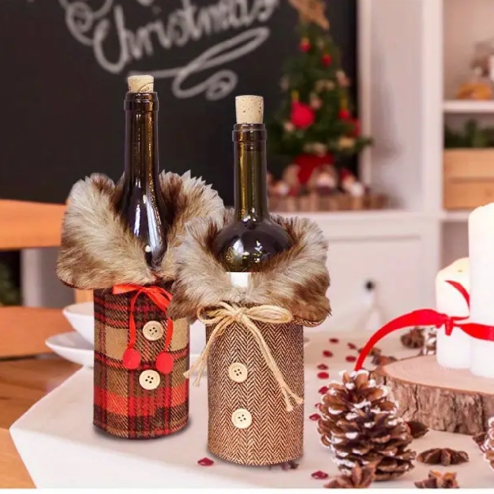 2 PCs Christmas wine covers